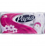 Бумага туалетная PAPIA трехслойная 8 рулонов с ароматом